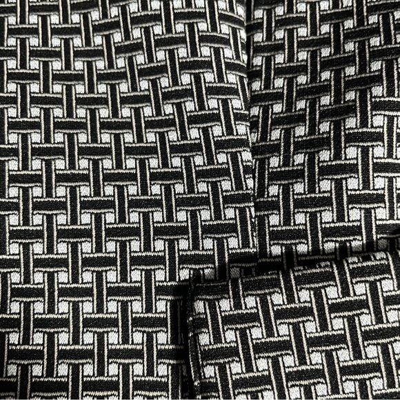 ANN TAYLOR Basket Weave Print Collarless Blazer Snap Button Jacket Black S - Picture 7 of 9